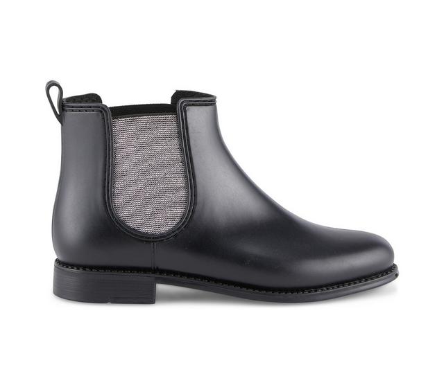 Women's Henry Ferrara Marsala-Bling Rain Boots in Black Matt color