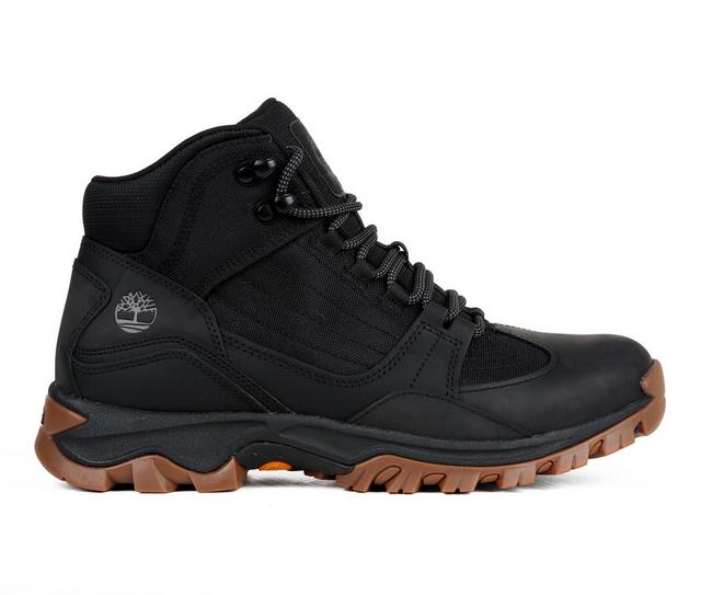 Men's Timberland Mt. Maddsen Mid Boots in Blk Full Grain color