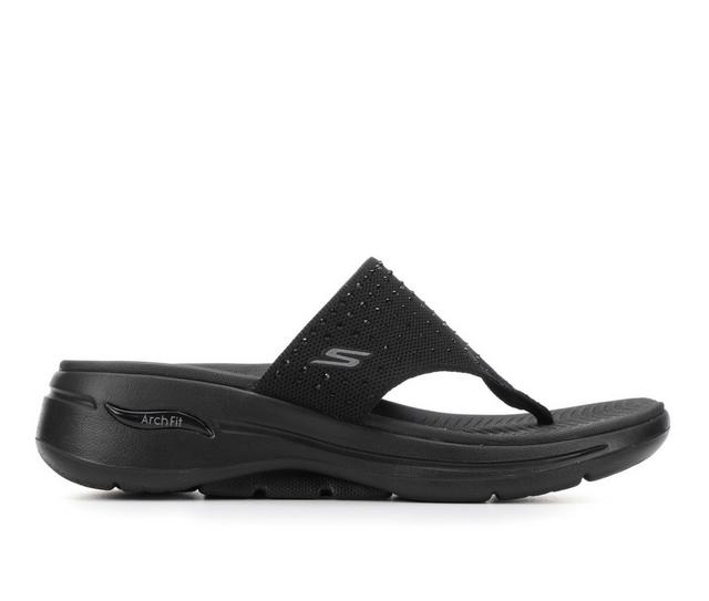 Women's Skechers Go Go Walk Arch 140814 Flip-Flops in Black color