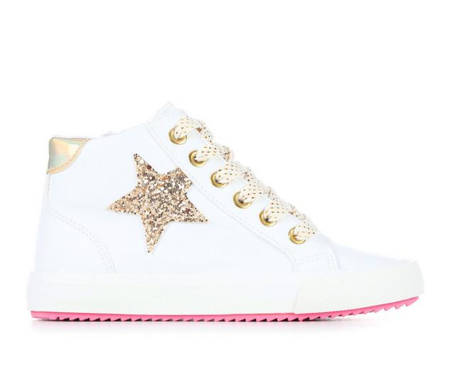 Girls' Paris Blues STELLA 11-5 High-Top Sneakers in White/Gold color