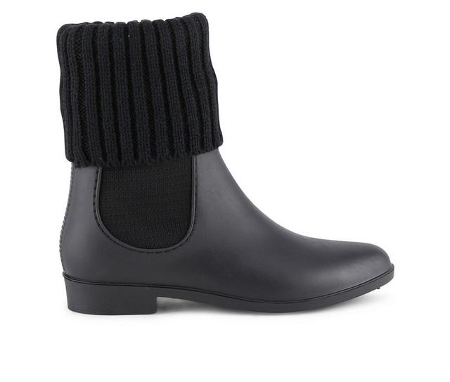 Women's Henry Ferrara Clarity Sweater Rain Boots in Black color