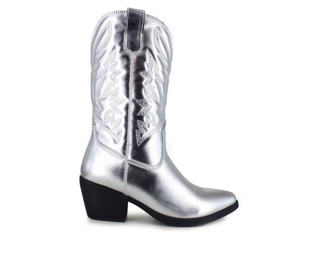 Women's Unionbay Dolly Western Boots in Silver color