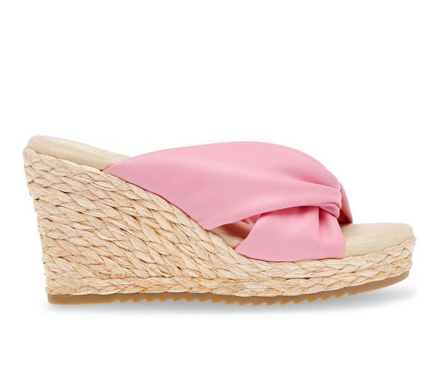 Women's Anne Klein Weslie Espadrille Wedge Sandals in Pink color