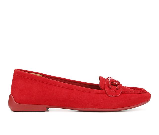 Women's Franco Sarto Farah Loafers in CherryRed Suede color
