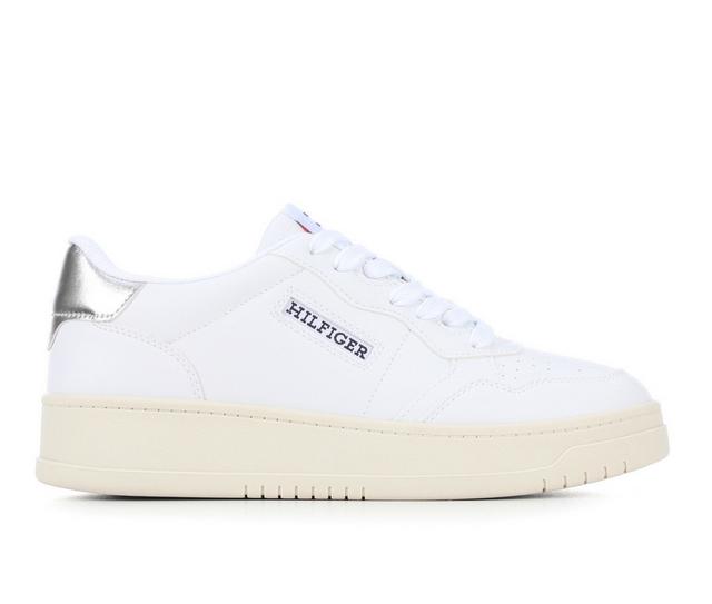 Women's Tommy Hilfiger Dunner Sneakers in White/Silver color