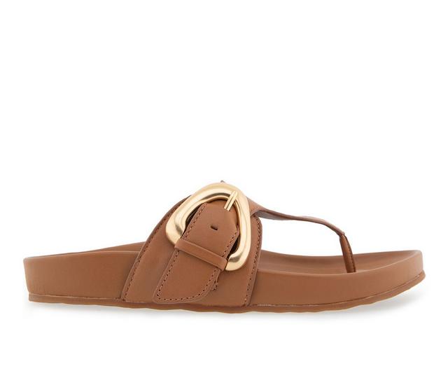 Women's Aerosoles Lloyd Footbed Sandals in Tan Leather color
