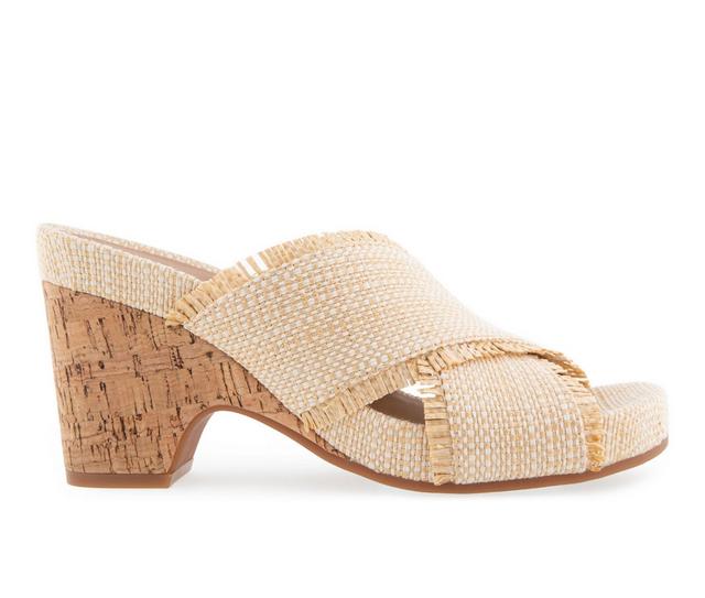 Women's Aerosoles Madina Dress Sandals in Sand Raffia color