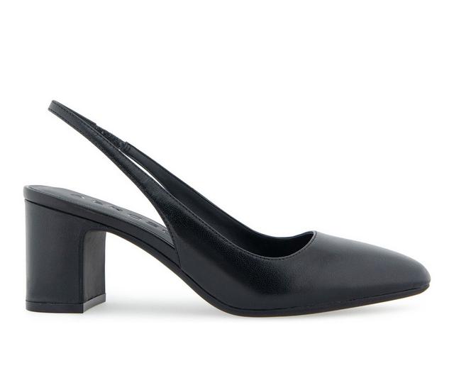 Women's Aerosoles Mags Slingback Pumps in Black Leather color