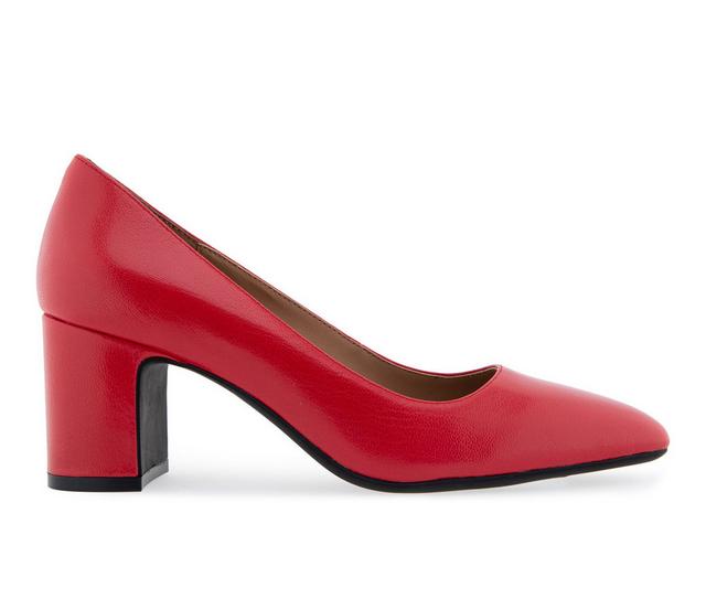 Women's Aerosoles Minetta Pumps in Red Leather color