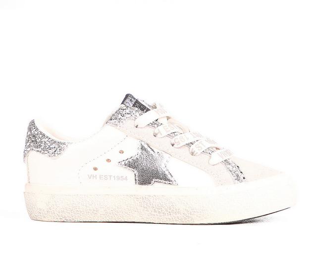 Girls' VINTAGE HAVANA Toddler & Little Kid Gita Sneakers in White/Gry/Gltr color