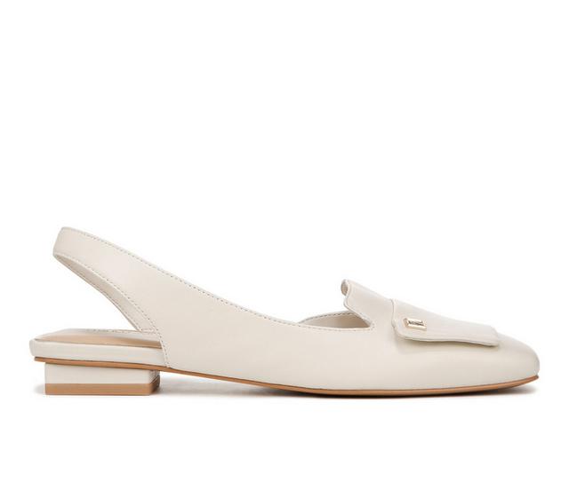 Women's Franco Sarto Teagan Slingback Flats in Cream Leather color