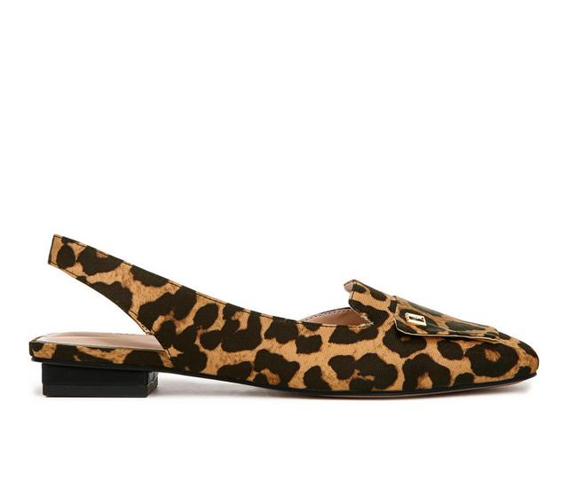 Women's Franco Sarto Teagan Slingback Flats in Leopard color