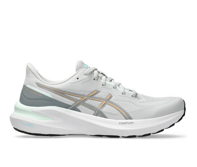 Women's ASICS GT-1000 13 Running Shoes in Grey/Champagne color
