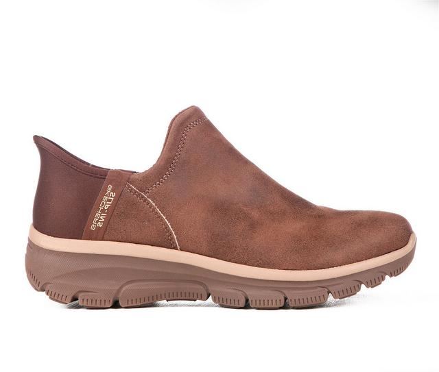 Women's Skechers Easy Going Slip-In Booties in Chocolate color