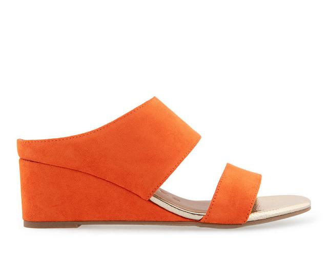 Women's Aerosoles Wheeler Wedge Sandals in Mandarin color