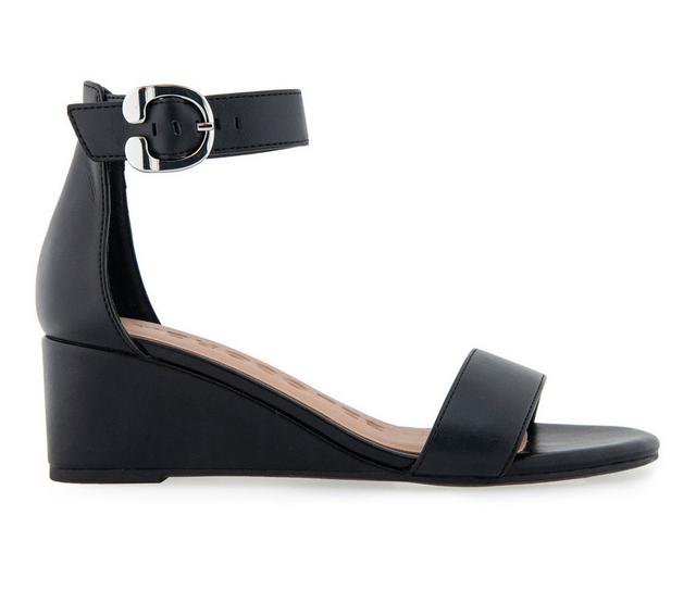 Women's Aerosoles Willis Wedge Sandals in Black color