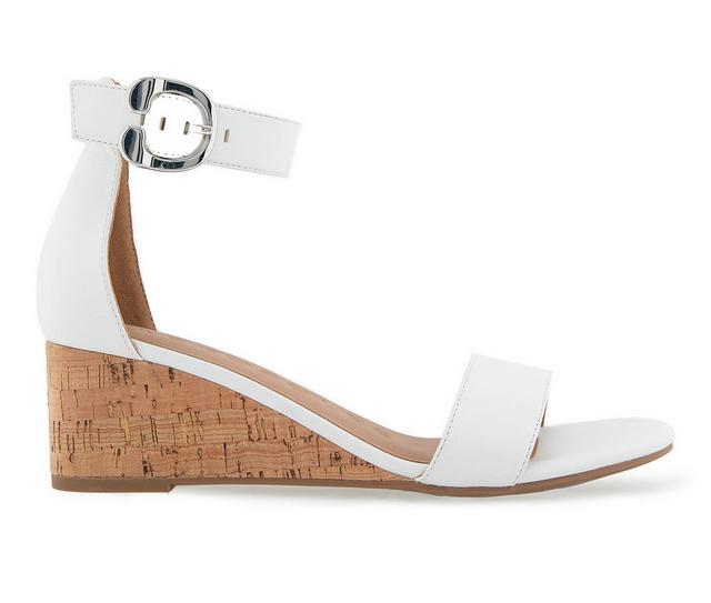 Women's Aerosoles Willis Wedge Sandals in White color