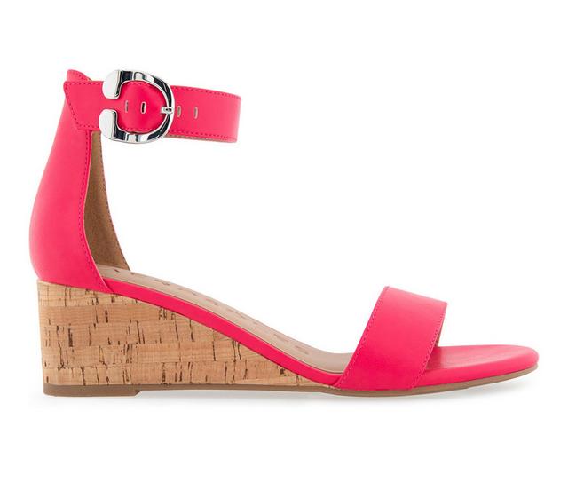 Women's Aerosoles Willis Wedge Sandals in Virtual Pink color
