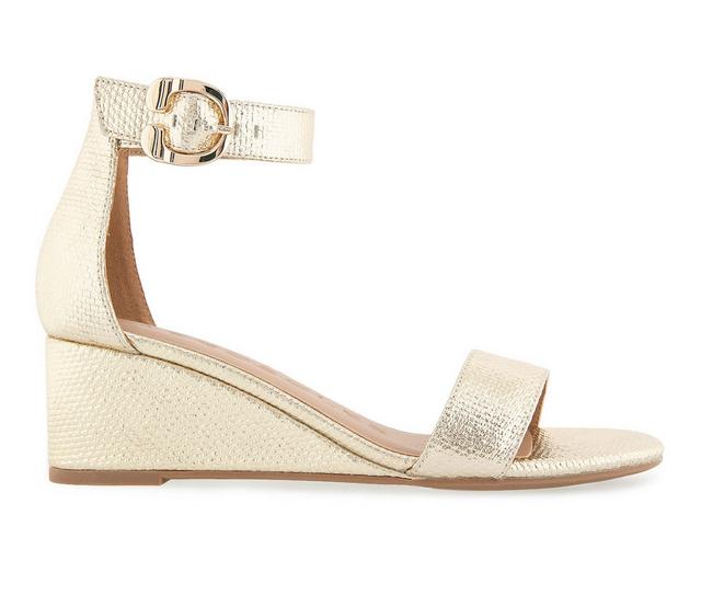 Women's Aerosoles Willis Wedge Sandals in Soft Gold color