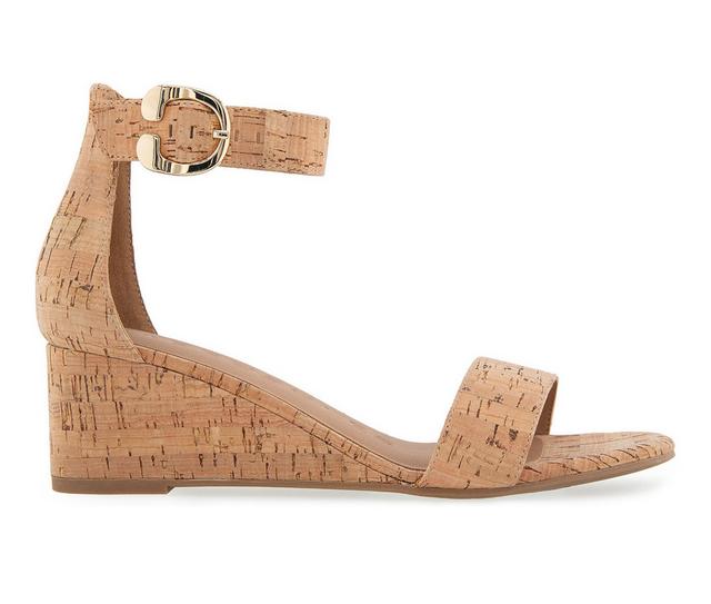 Women's Aerosoles Willis Wedge Sandals in Cork Combo color