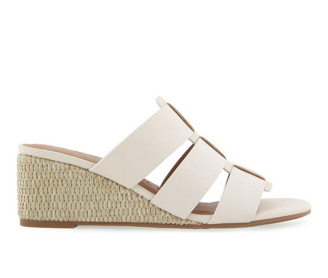 Women's Aerosoles Wilma Espadrille Wedge Sandals in Eggnog color