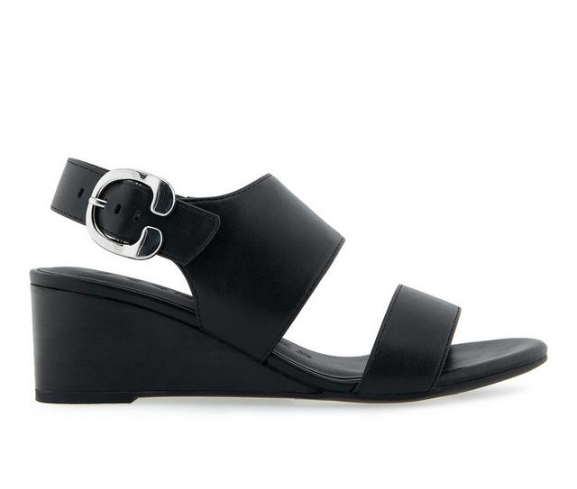 Women's Aerosoles Worth Espadrille Wedge Sandals in Black Combo color