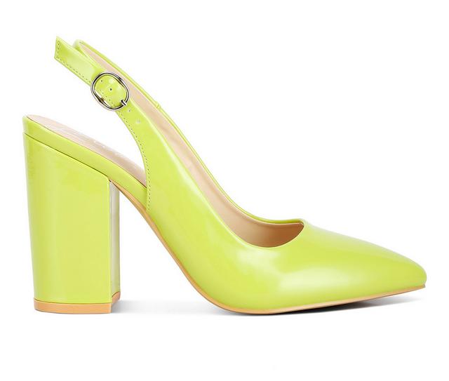 Women's London Rag Dalaney Slingback Pumps in Lime color