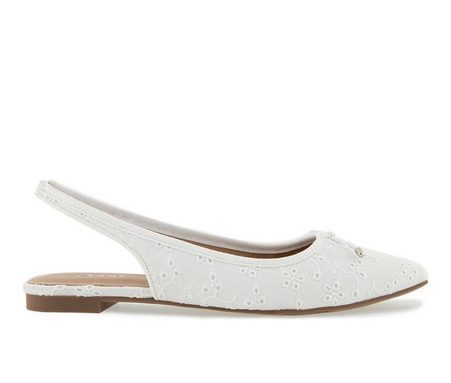 Women's Esprit Petria Slingback Flats in White Eyelet color