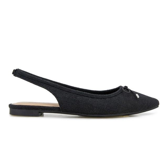 Women's Esprit Petria Slingback Flats in Black Linen color