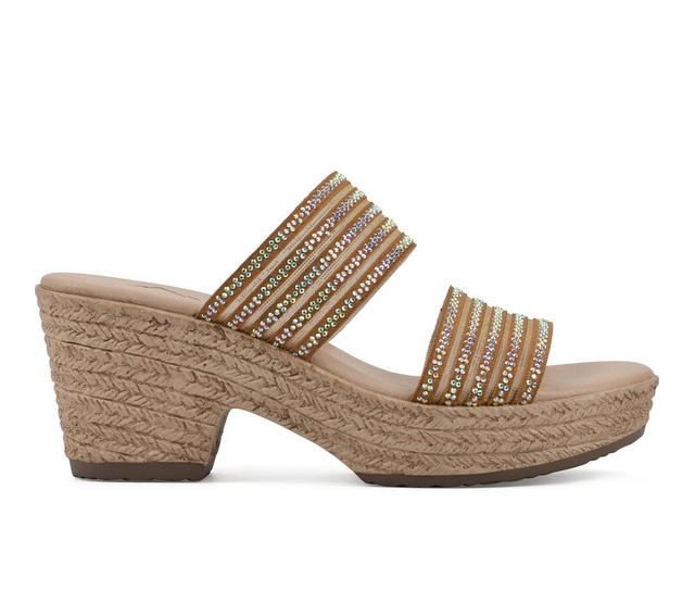 Women's Cliffs by White Mountain Bia Espadrille Wedge Sandals in Tan color