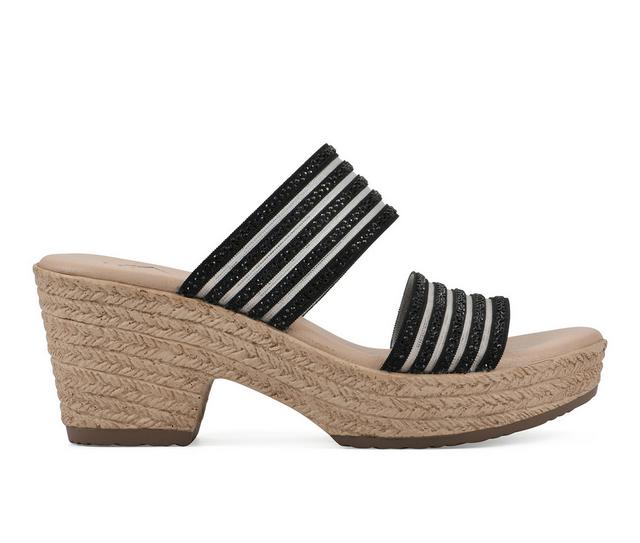 Women's Cliffs by White Mountain Bia Espadrille Wedge Sandals in Black color