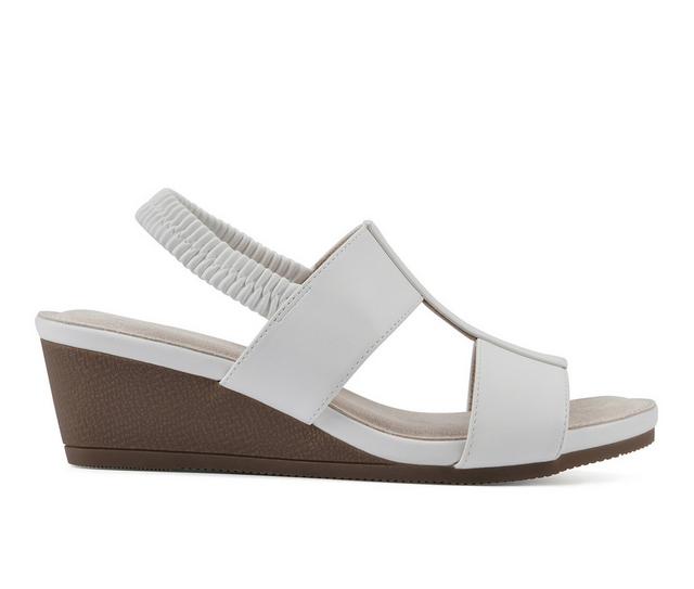 Women's Cliffs by White Mountain Candea Wedge Sandals in White color