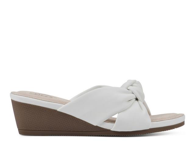 Women's Cliffs by White Mountain Candie Wedge Sandals in White color