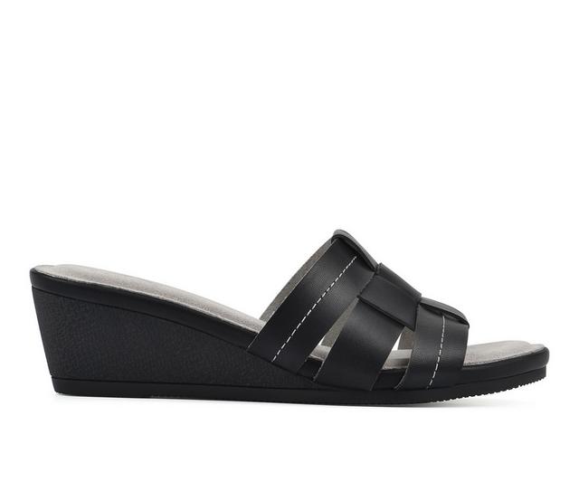 Women's Cliffs by White Mountain Candyce Wedge Sandals in Black color