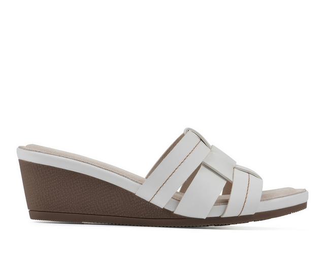 Women's Cliffs by White Mountain Candyce Wedge Sandals in White color