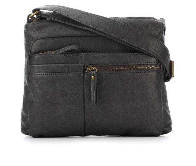 Bueno Of California Front Pocket Zipper Crossbody in CHARCOAL color