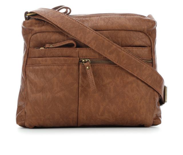 Bueno Of California Front Pocket Zipper Crossbody in Light Brown color