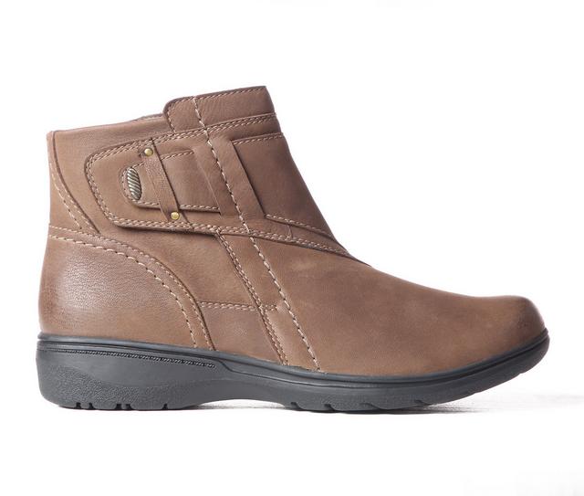 Women's Clarks Carleigh Style Booties in Mushroom color