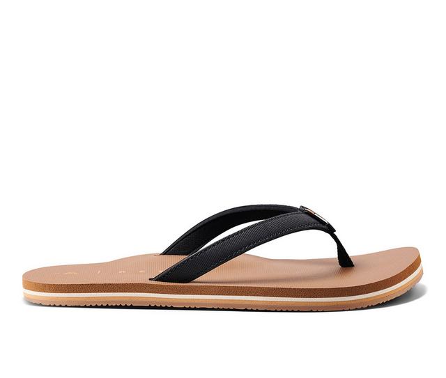 Women's Reef Reef Solana Flip-Flops in Black/Tan color