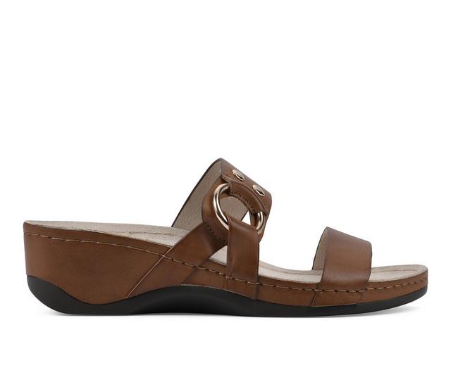 Women's Cliffs by White Mountain Colletta Wedge Sandals in Light Brown color