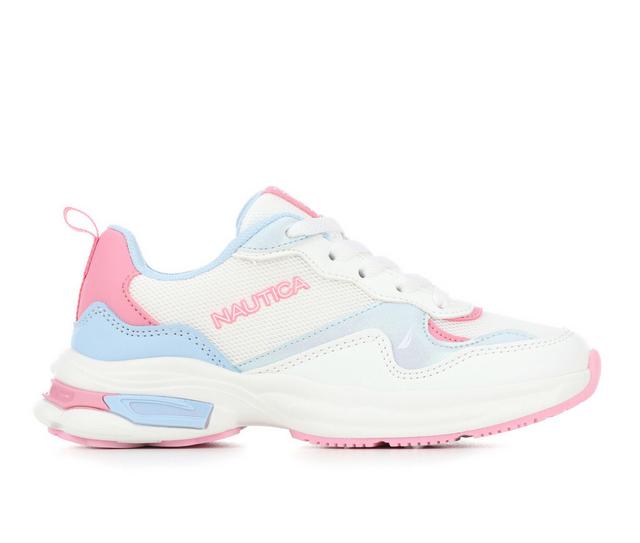 Girls' Nautica Little Kid & Big Kid 13-5 Jumar Sneakers in White/Blue/Pink color