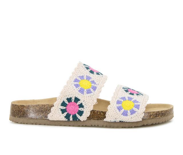 Women's Unionbay Monica Footbed Sandals in Ivory Multi color