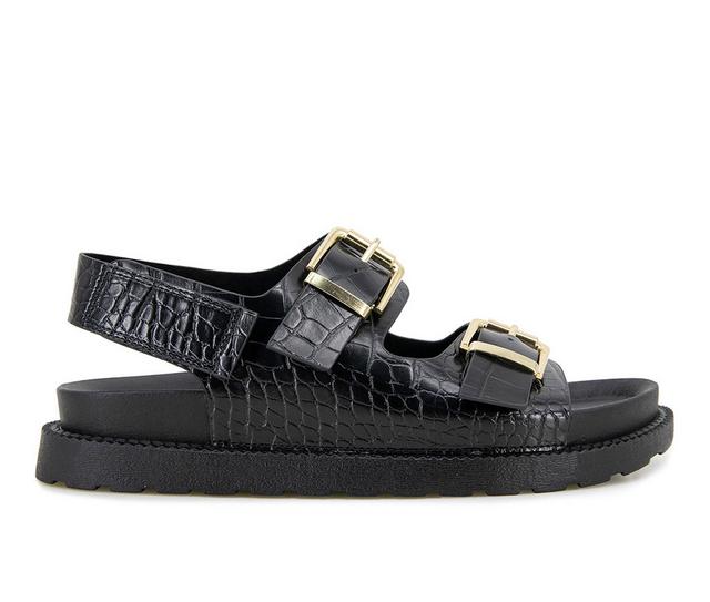 Women's Unionbay Vega Sandals in Black Pu color