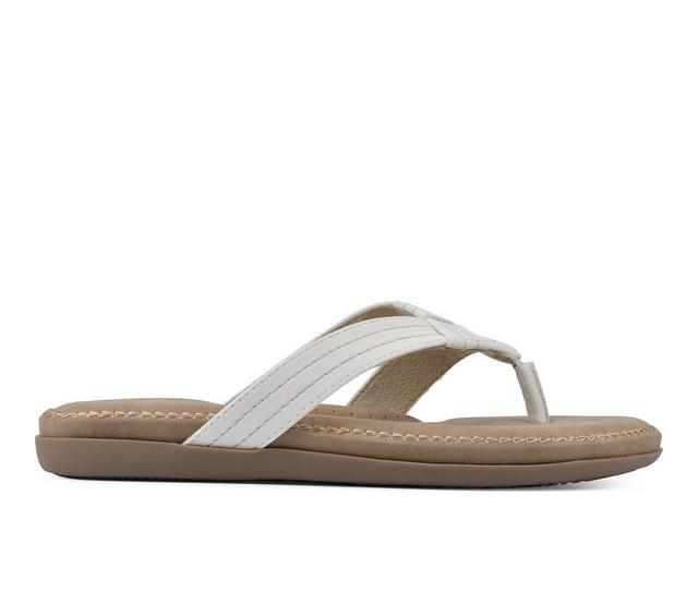 Women's Cliffs by White Mountain Fateful Flip-Flops in White Smooth color