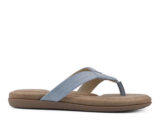 Women's Cliffs by White Mountain Fateful Flip-Flops in Lt Blue Nubuck color