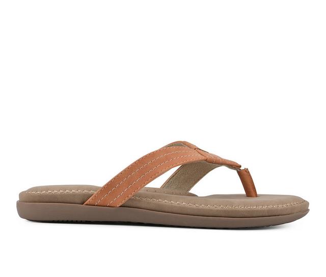 Women's Cliffs by White Mountain Fateful Flip-Flops in Orange Nubuck color