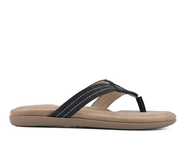 Women's Cliffs by White Mountain Fateful Flip-Flops in Black Nubuck color