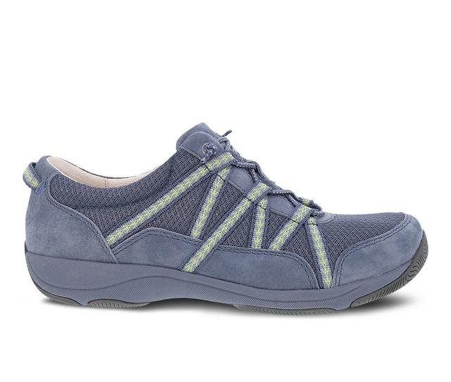 Women's Dansko Harlyn Casual Sneakers in Blue Suede color