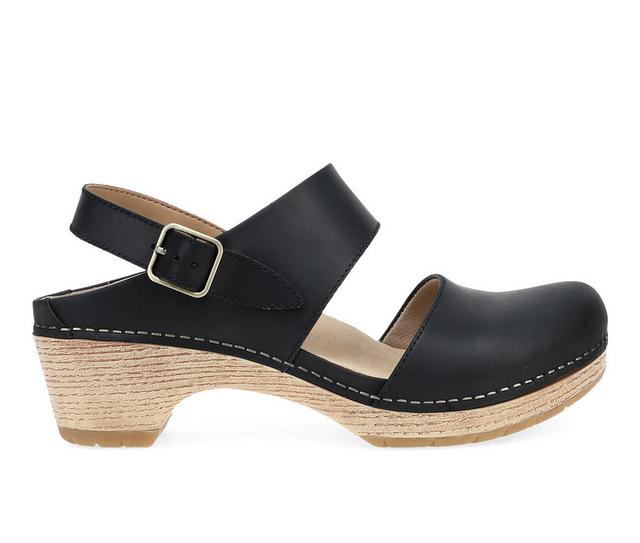 Women's Dansko Lucia Clogs in Black Oiled color