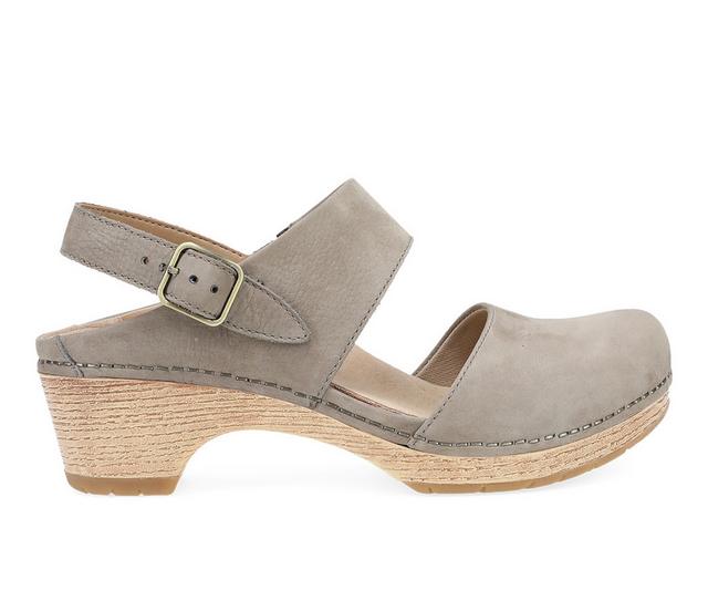 Women's Dansko Lucia Clogs in Taupe Nubuck color